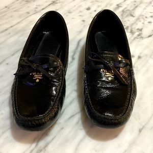 Prada patent leather driving loafers 40.5